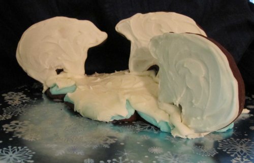 My rendition, in gingerbread, of three polar bears on an iceberg. Happy holidays to you all.