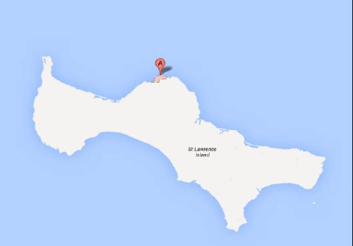 Savoonga, St. Lawrence Island, Alaska. Google Maps.