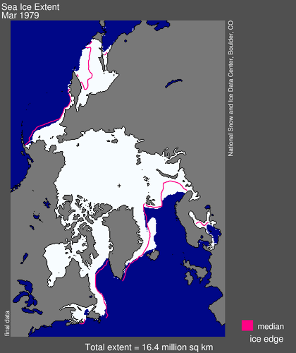 Sea ice extent 1979 March average_NSIDC
