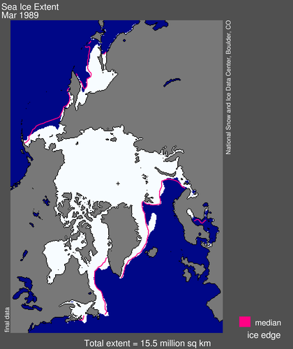 Sea ice extent 1989 March end_NSIDC