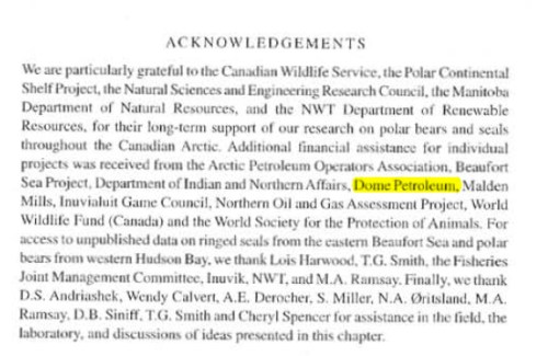 Stirling and Lunn 1997. Oil funding acknowledgement.