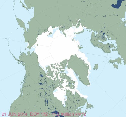 Figure 1. NSIDC MASIE map for June 21, 2014.