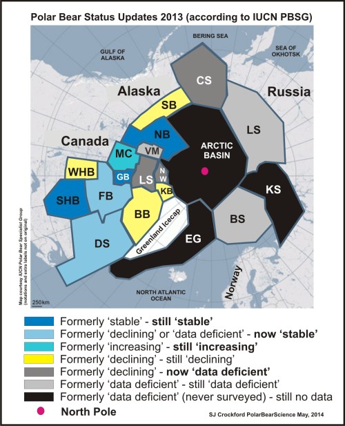 Figure 1. Graphic depicting the latest PBSG polar bear population status update (14 February 2013).  
