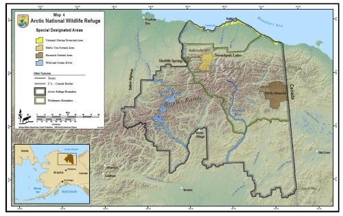 Arctic Nat Wildlife Refuge proposed_USFWS_map 4 designated areas