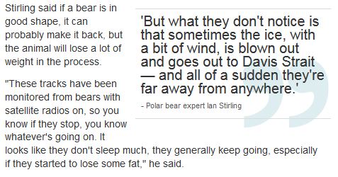 Sidebar Stirling quote enlarged in March 25, 2015 CBC article.
