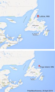 LaScie and Fogo Island Newfoundland locations