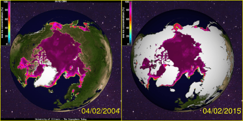 Sea ice concentration 2004 and 2015 at April 2_CryosphereToday_see HB