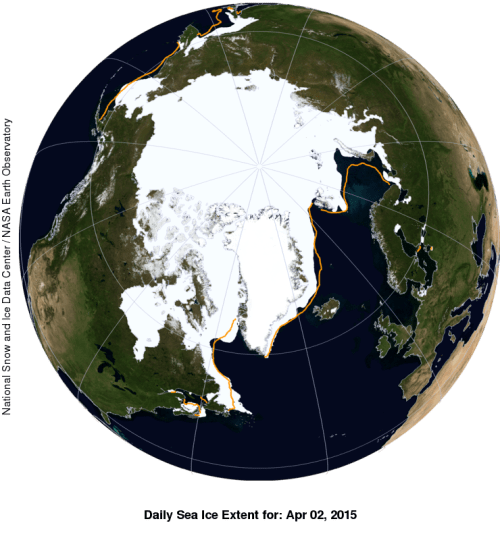 Sea ice extent global 2015 April 2 NSIDC with anomaly WUWT