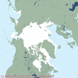 Figure 5. MASIE sea ice map for 2 May 2015, day 122.
