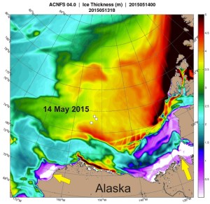 SB polynyas on ice thickness map 14 May 2015_PolarBearScience