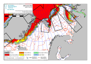 Figure 7. Barents Sea ice concentration at 25 June 2015. NIS.