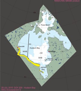 Hudson Bay breakup 2015_28 July onshore locations