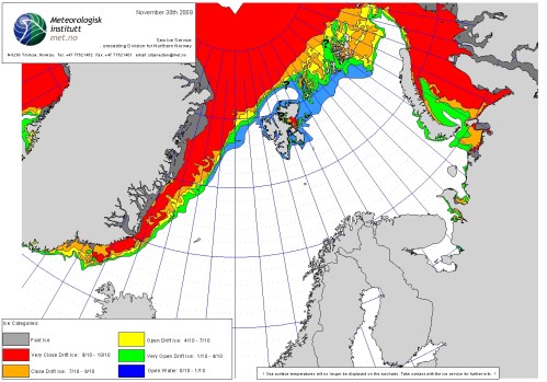 Barents Sea ice extent 2009 November 30_NIS