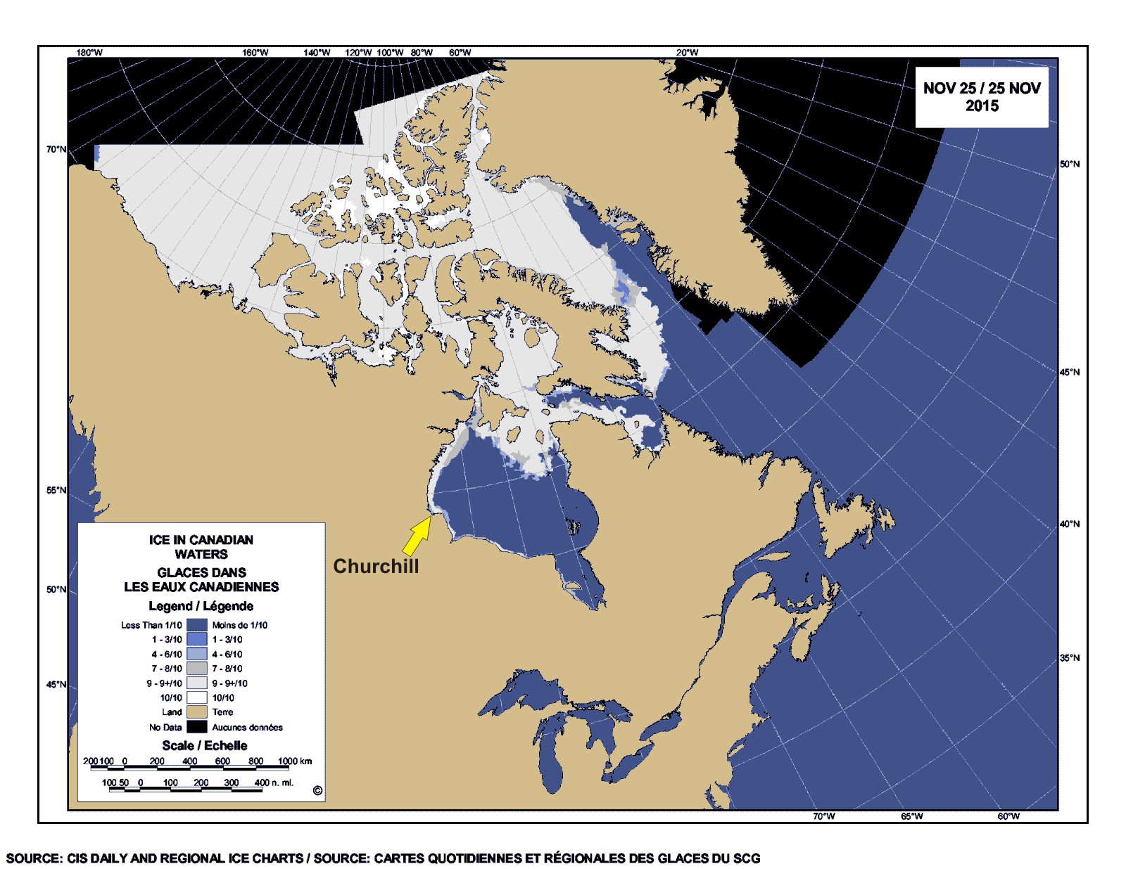 Sea ice Canada 25 Nov 2015_with Churchill