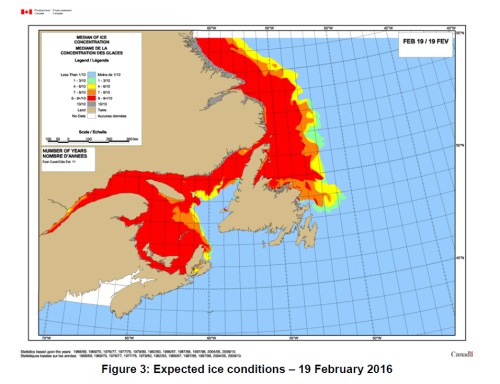 2016 Newfoundland Ice outlook for 19 Feb 2016_at Dec 1 2015