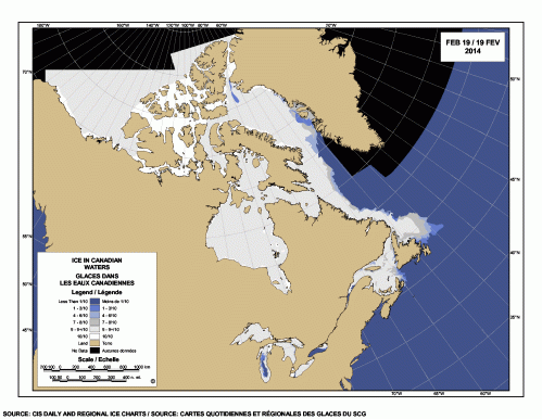 Sea ice extent Canada_2014 Feb 19_CIS