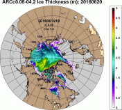 Ice thickness Navy forecast June 20 2016