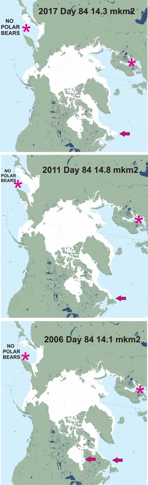Sea ice day 84 March 25 2017_2011_2006 labeled vertical