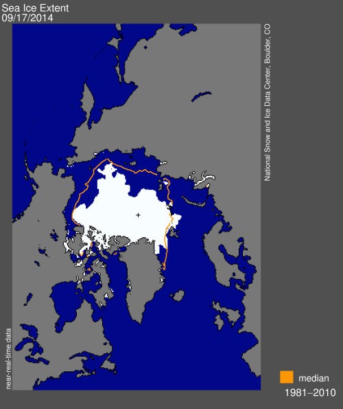 Sea ice extent 2014 Sept 17 min declared_NSIDC