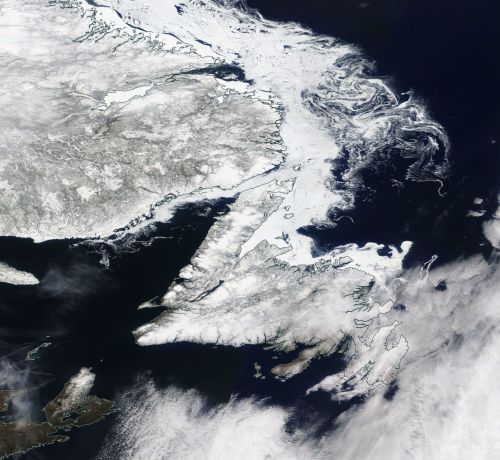 Newfoundland Labrador sea ice 19 April 2017 NASA Worldview