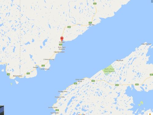 Pinware and Capstan Island location Labrador