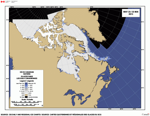 Sea ice in Canada May 23 2013