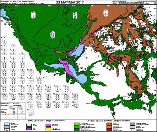Western Arctic ice stage of development weekly at 22 May_2017