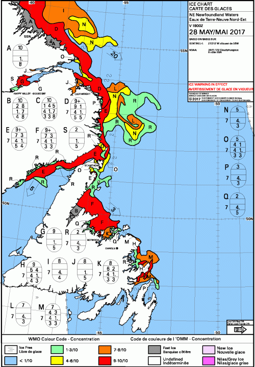 Newfoundland NE concentration daily 2017 May 28