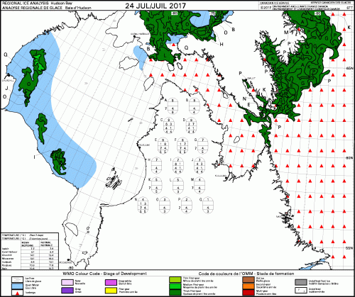 Hudson Bay ice weekly stage of development 2017_July 24