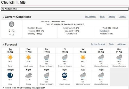 Churchill temp_15 Aug 2017 current and 7 day forecast