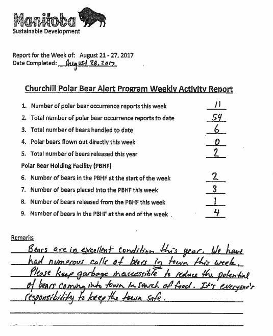 Churchill PB reports_week 7_ Aug 21-27_2017_Aug 28