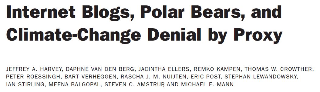 Harvey et al. 2018 in press climate denial by proxy using polar bears_Title