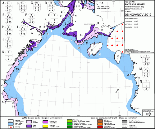 Hudson Bay North daily ice stage of development 2017_Nov 5