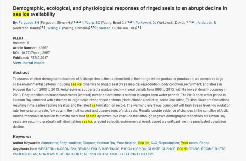 Ferguson et al. 2017 WHB ringed seals Web of Science