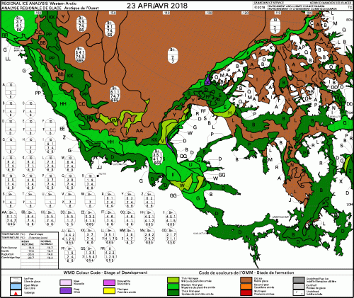 Western Arctic weekly stage of development 2018 April 23