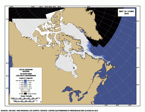 Sea ice Canada 2018 May 14