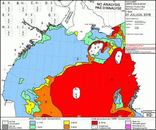 Hudson Bay North daily concentration 2018 July 1 ice warning