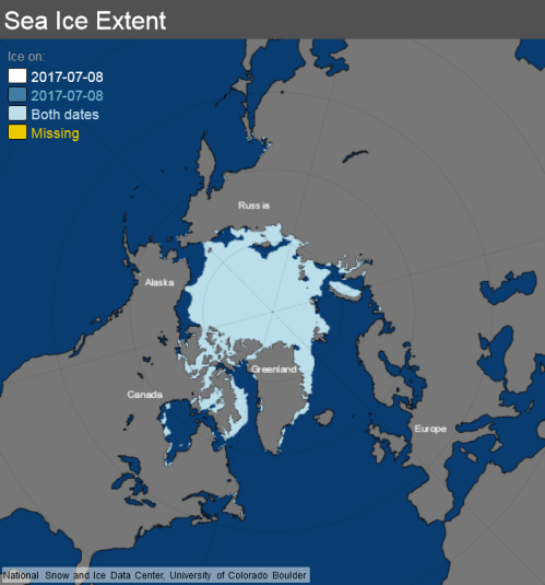 ice_extent_map 8 July 2017 NSIDC
