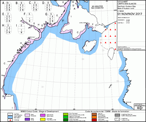 Hudson Bay North daily ice stage of development 2017_Nov 1