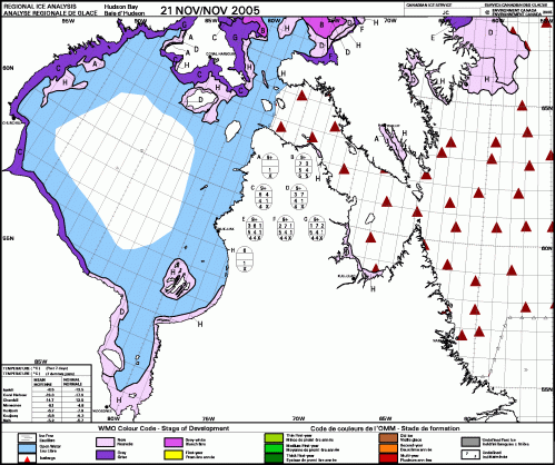 Hudson Bay weekly stage of development 2005 Nov 21