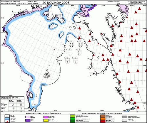 Hudson Bay weekly stage of development 2006 Nov 20