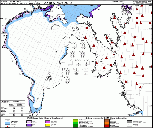 Hudson Bay weekly stage of development 2012 Nov 22