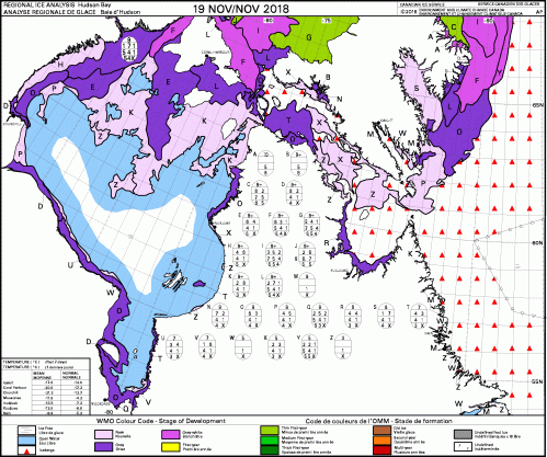 Hudson Bay weekly stage of development 2018 Nov 19