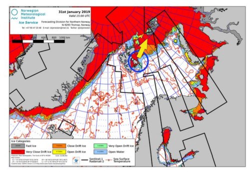 Derocher 2019 Jan 31 on Svalbard denning areas marked