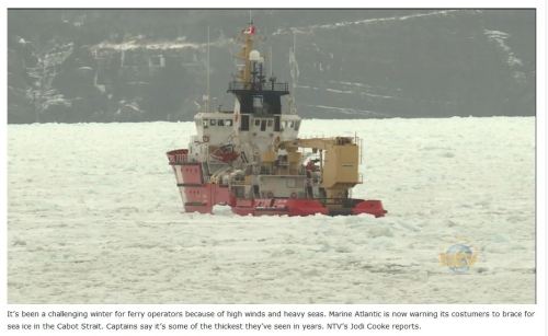 Cabot Strait sea ice 8 March 2019 NTV video screencap