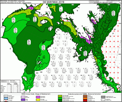 Hudson Bay weekly stage of development 2019 May 6