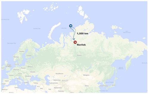 Norilsk starving bear 17 June 2019 Siberian Times map
