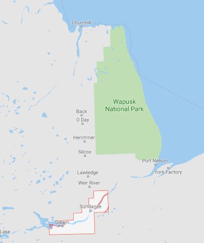 Gillam location Google maps