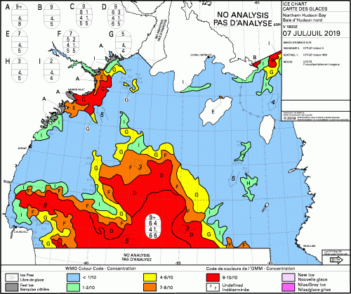 Northern Hudson Bay daily concentration 2019 July 7