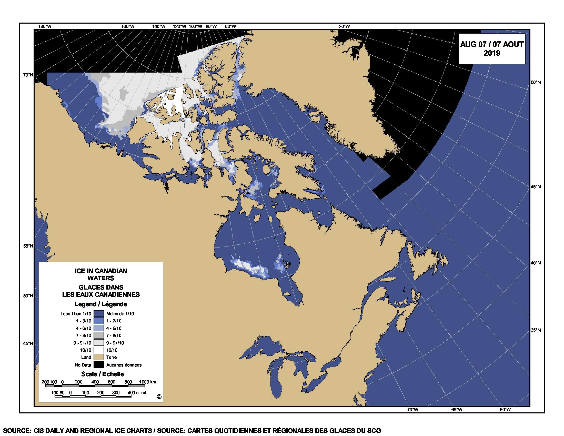 Sea ice Canada 2019 Aug 7
